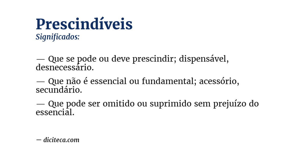 Significado de prescindíveis