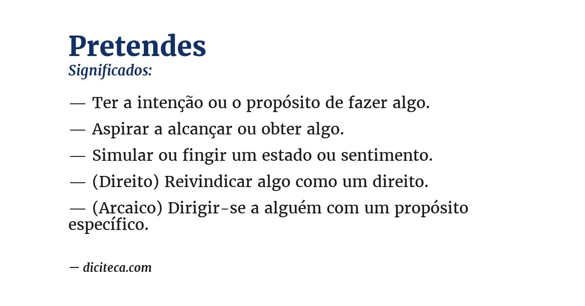 Significado de pretendes