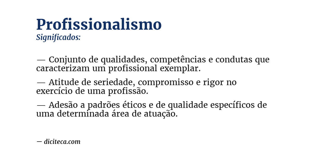 Significado de profissionalismo