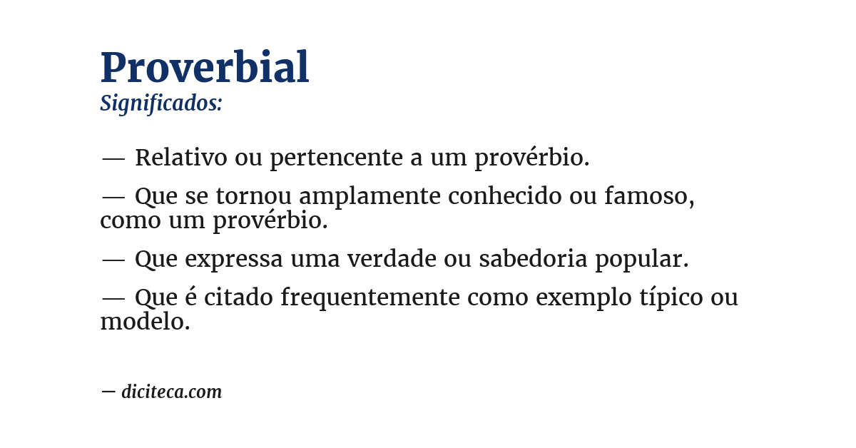 Significado de proverbial