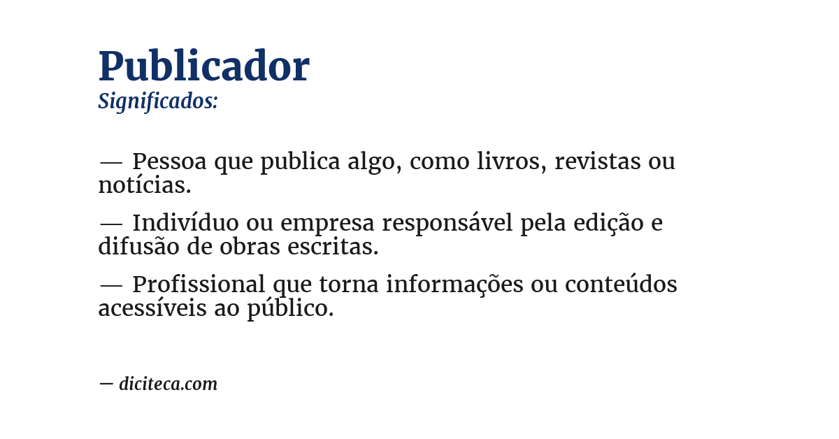 Significado de publicador