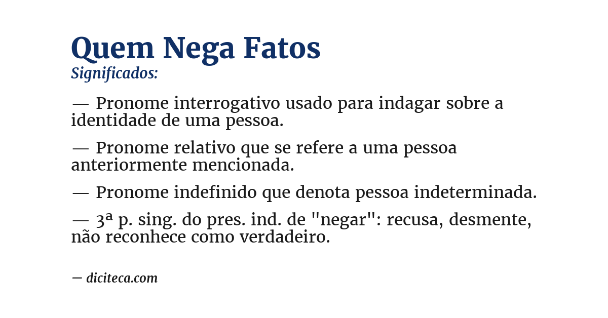 Significado de quem nega fatos