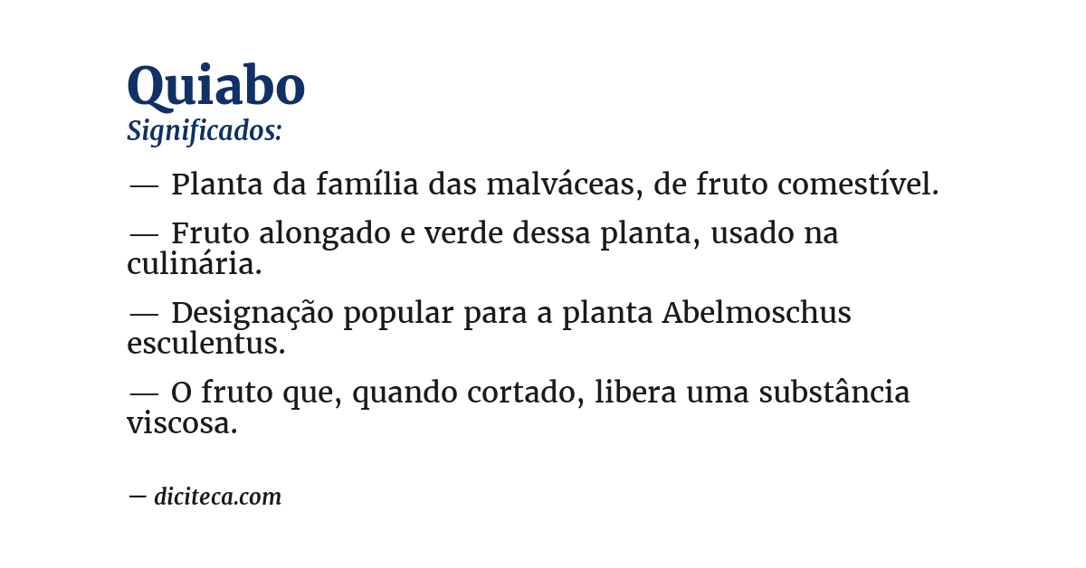 Significado de quiabo