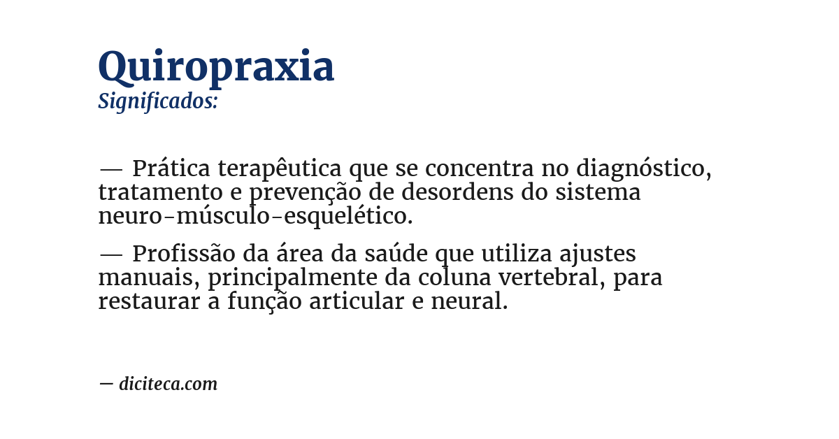 Significado de quiropraxia