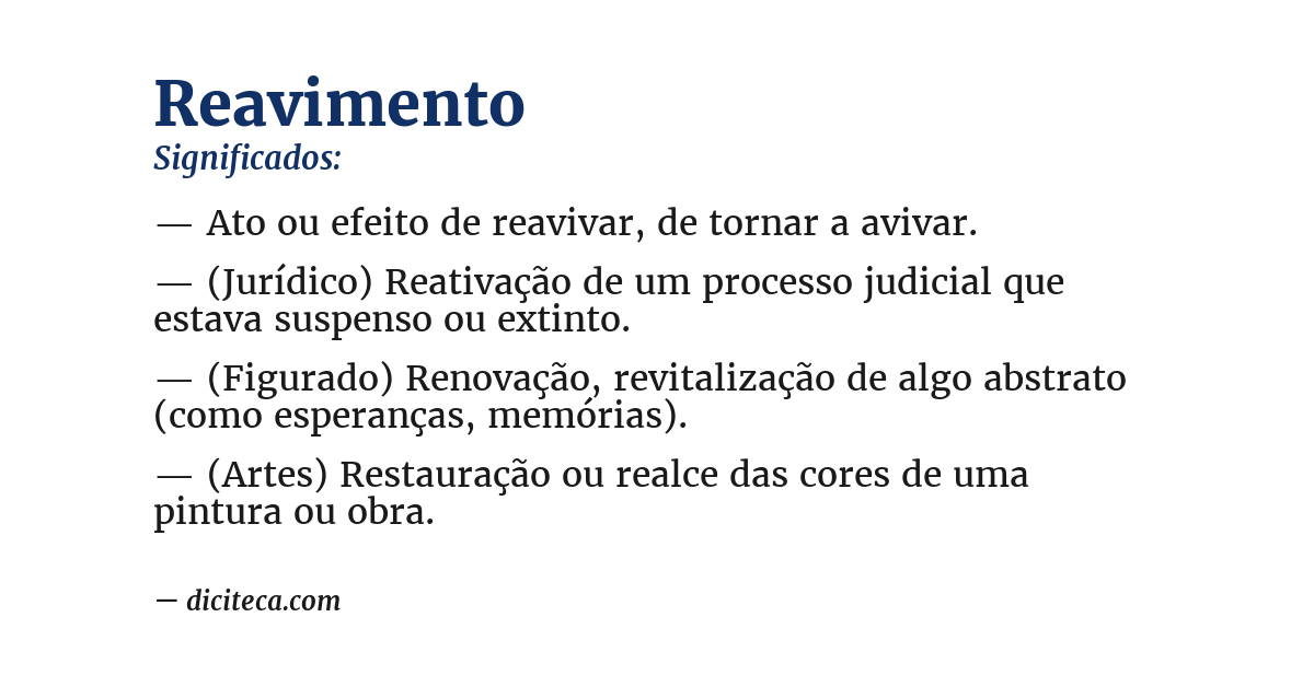 Significado de reavimento