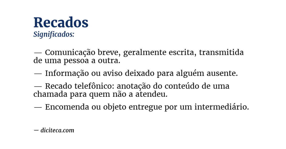 Significado de recados