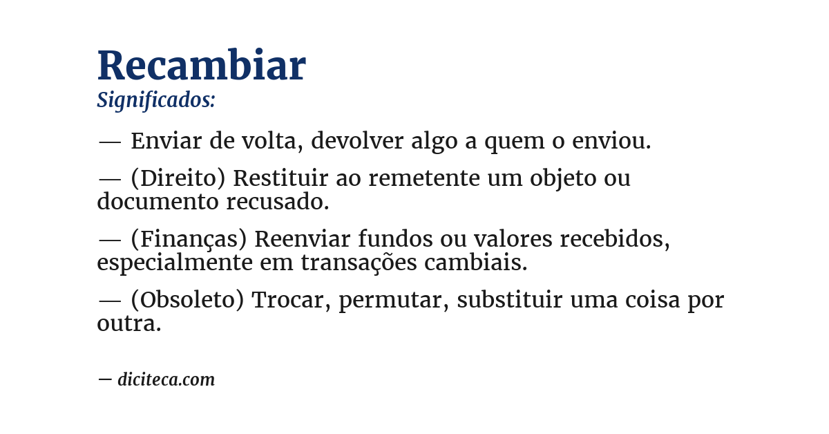 Significado de recambiar