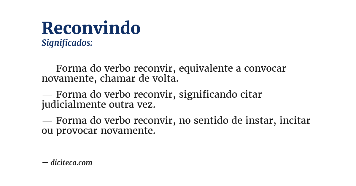 Significado de reconvindo