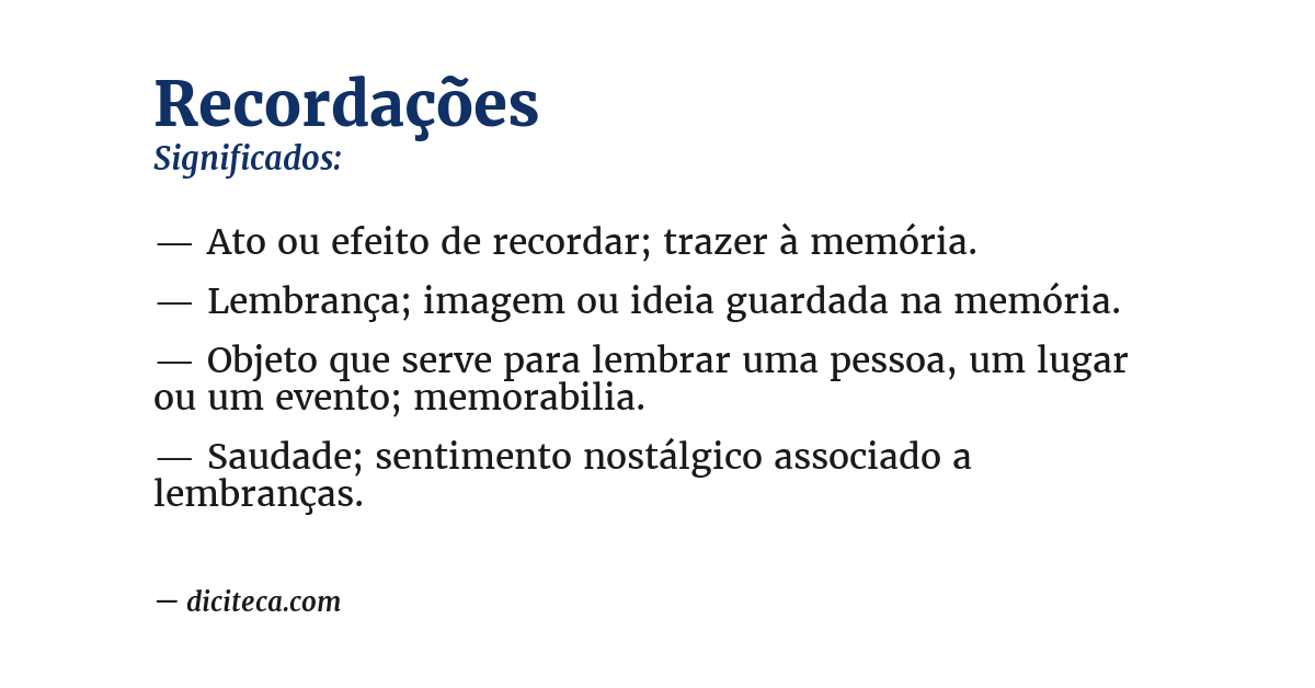 Significado de recordações