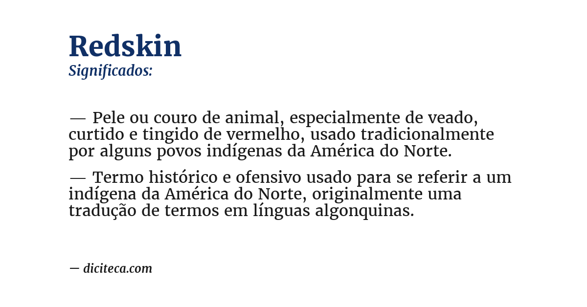 Significado de redskin