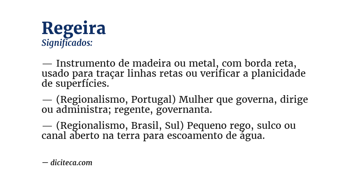 Significado de regeira
