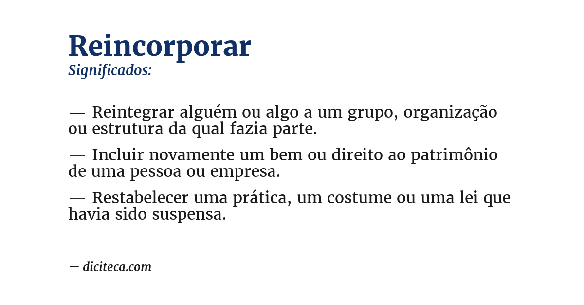 Significado de reincorporar