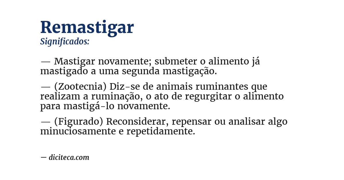 Significado de remastigar