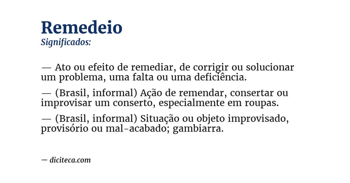 Significado de remedeio