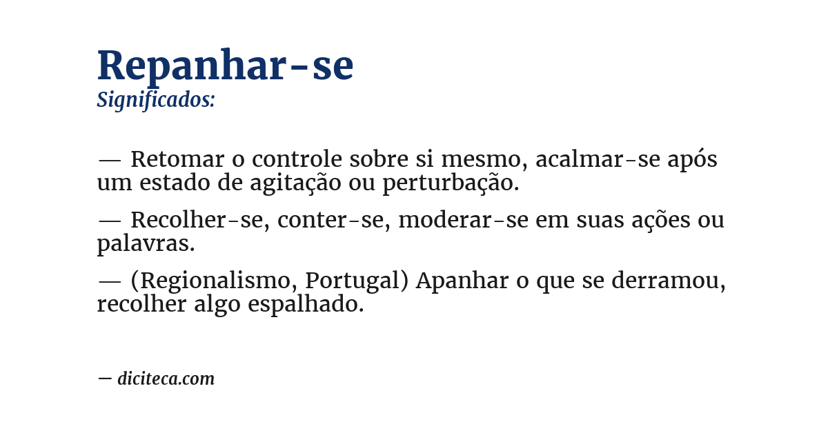 Significado de repanhar-se