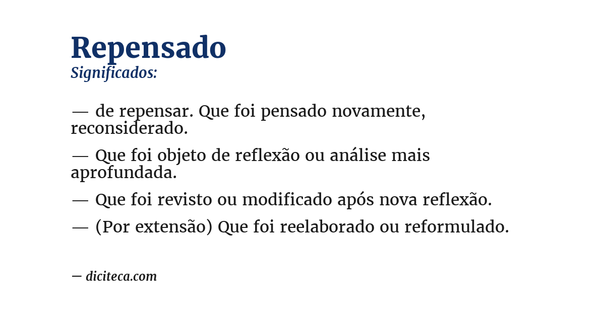 Significado de repensado