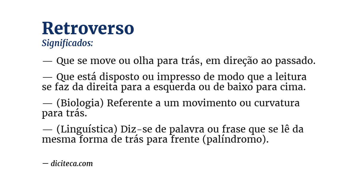 Significado de retroverso