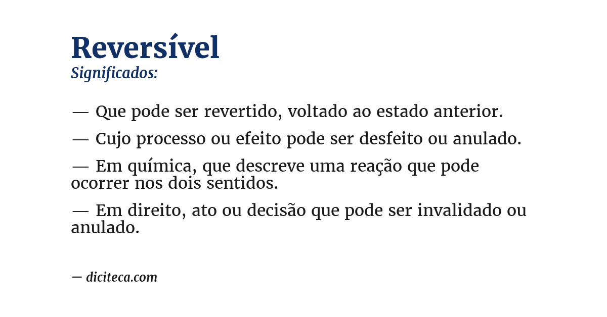 Significado de reversível