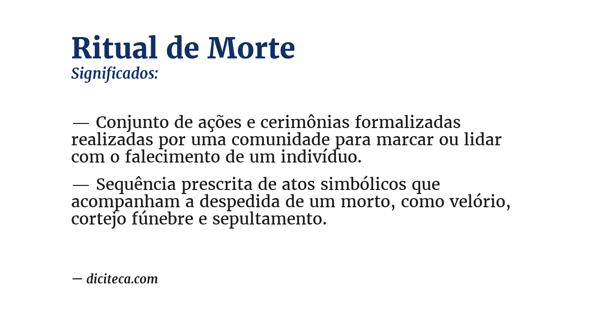 Significado de ritual de morte