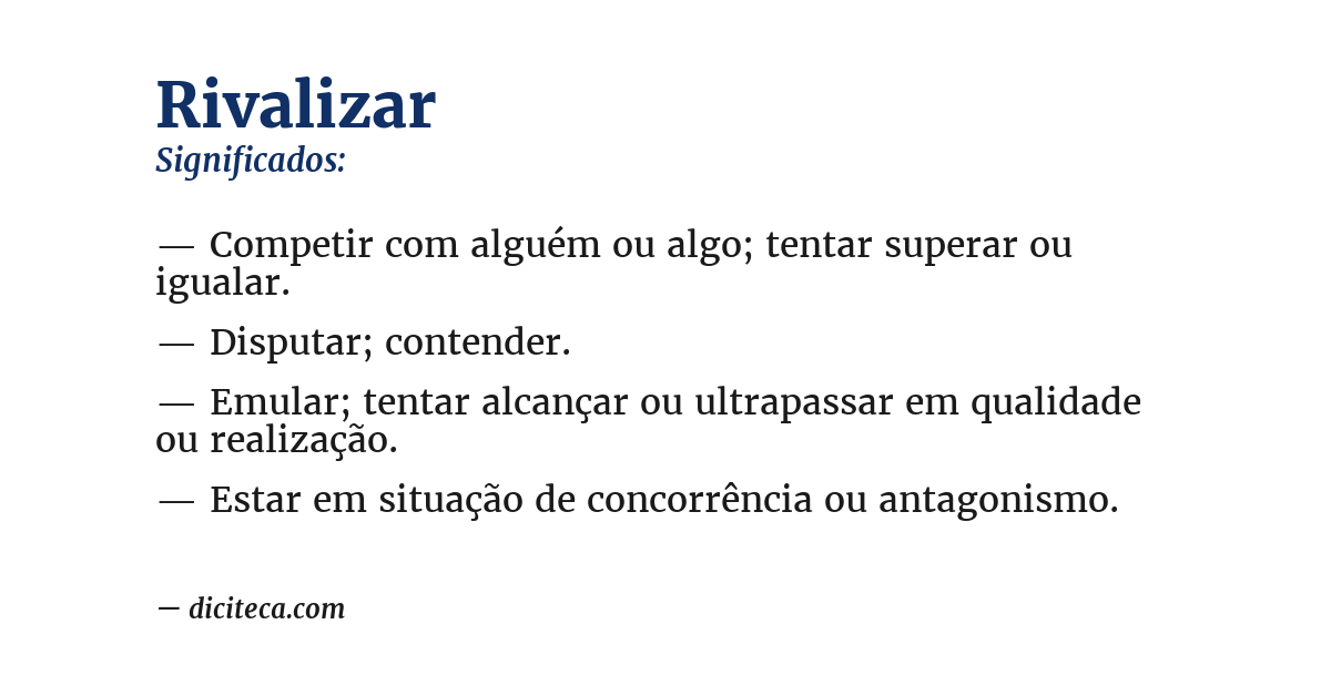Significado de rivalizar