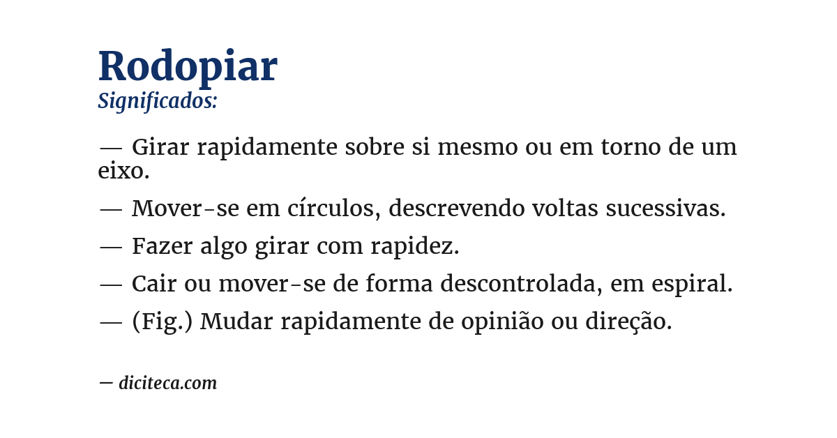 Significado de rodopiar
