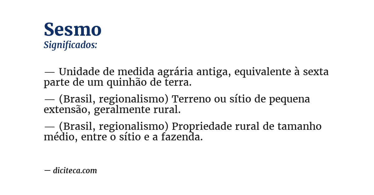 Significado de sesmo