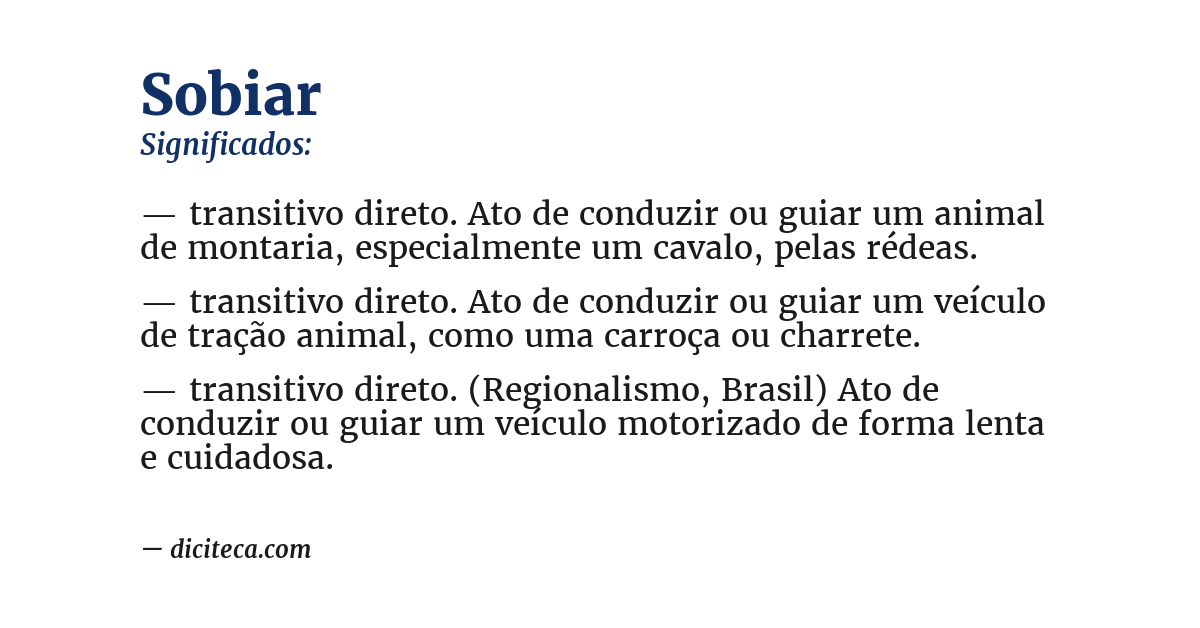 Significado de sobiar