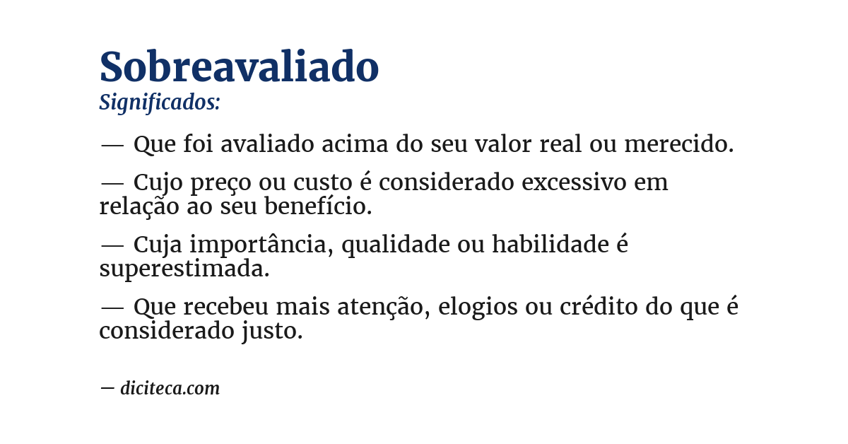 Significado de sobreavaliado