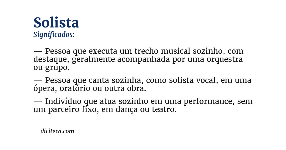 Significado de solista
