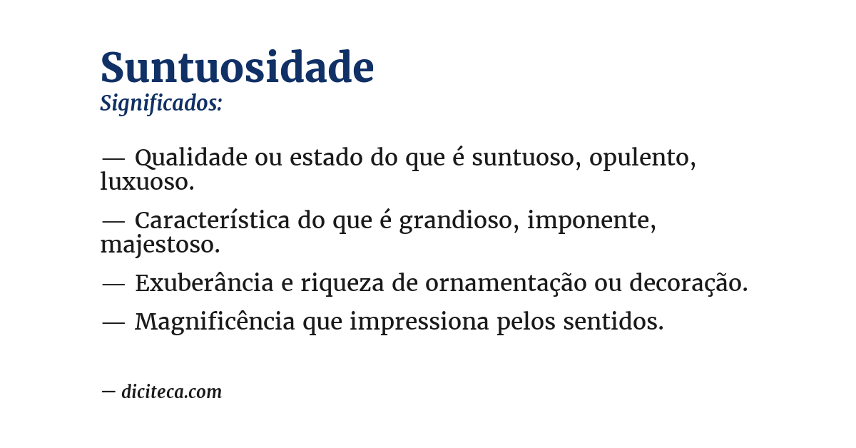 Significado de suntuosidade