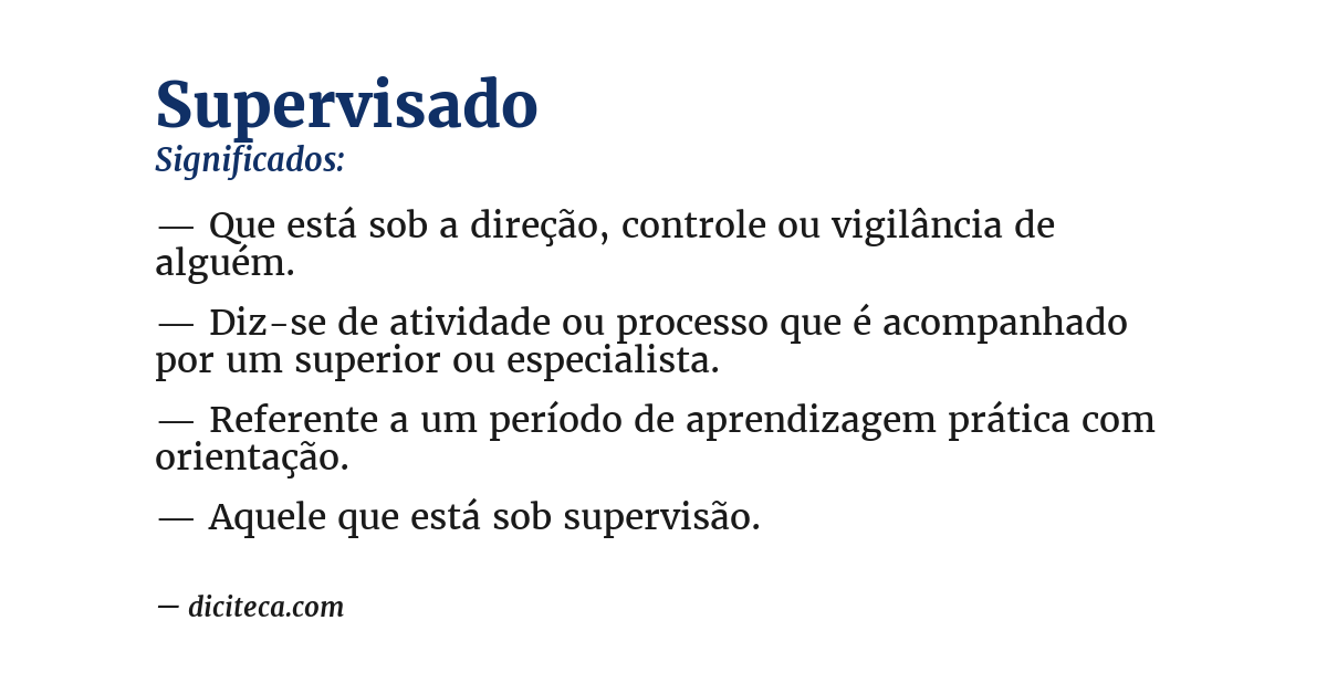 Significado de supervisado