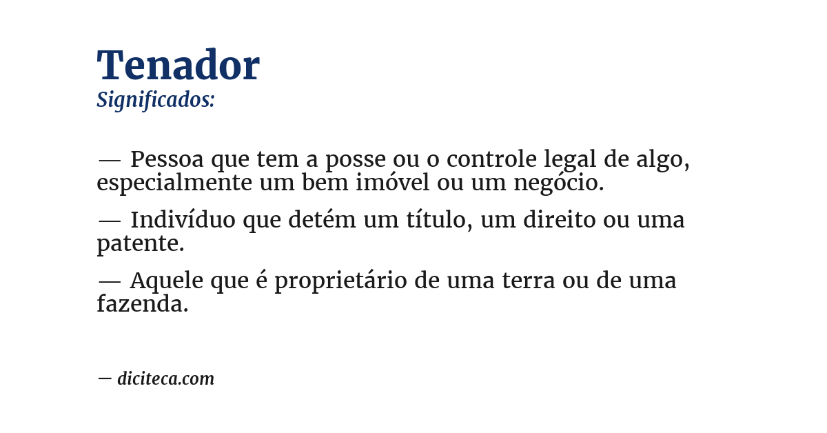 Significado de tenador