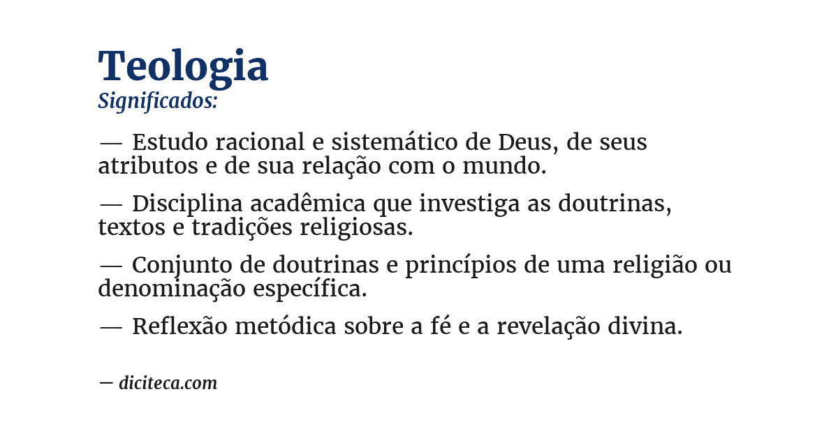 Significado de teologia