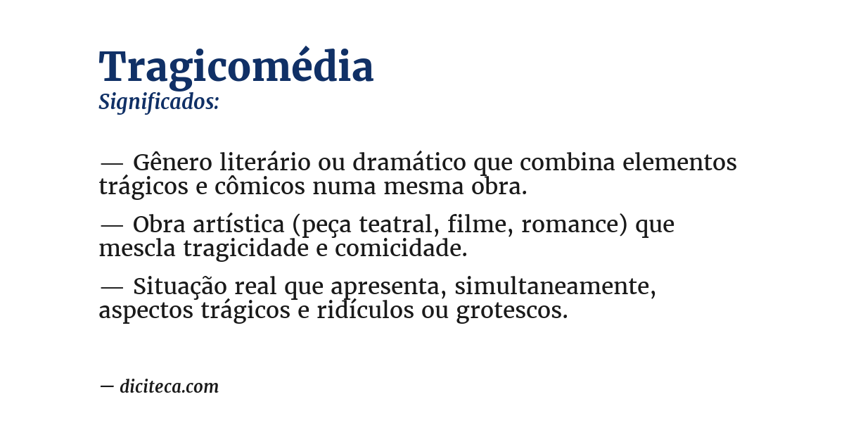 Significado de tragicomédia