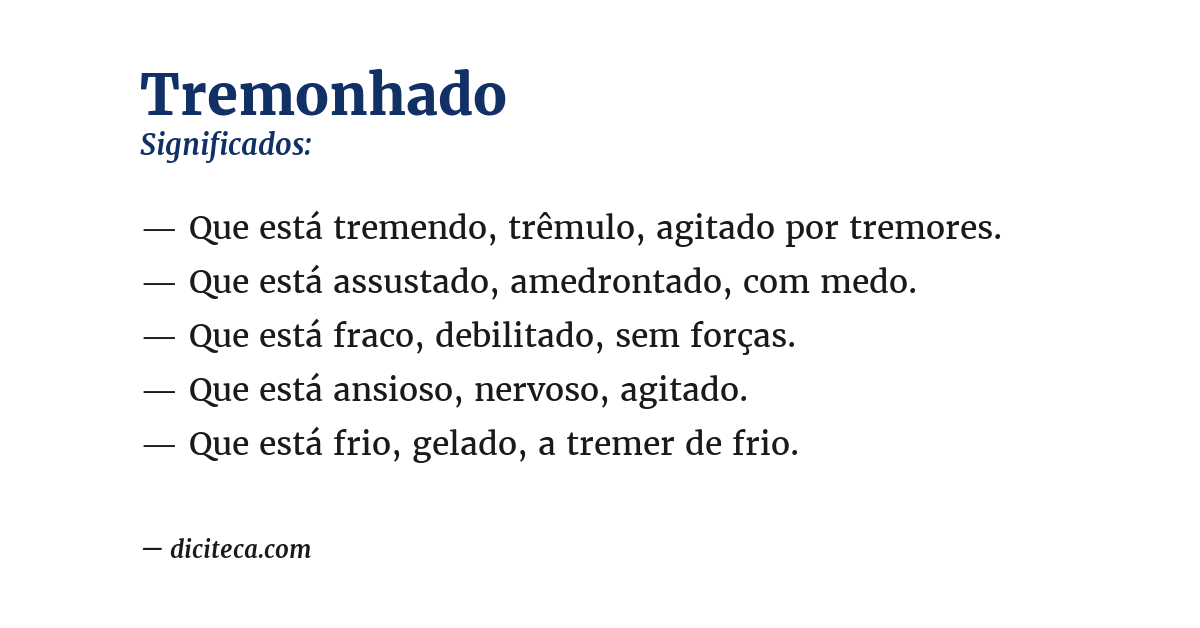 Significado de tremonhado