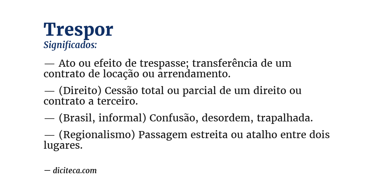 Significado de trespor