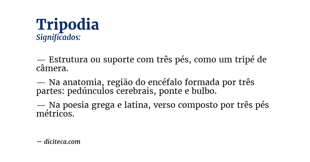 Significado de tripodia