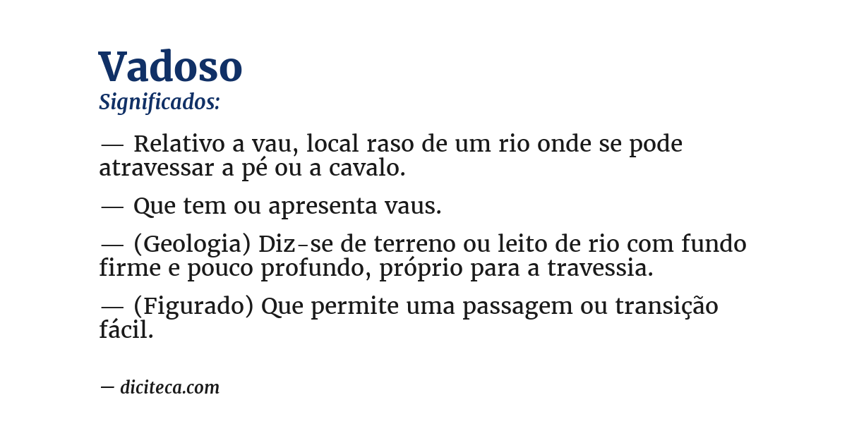 Significado de vadoso