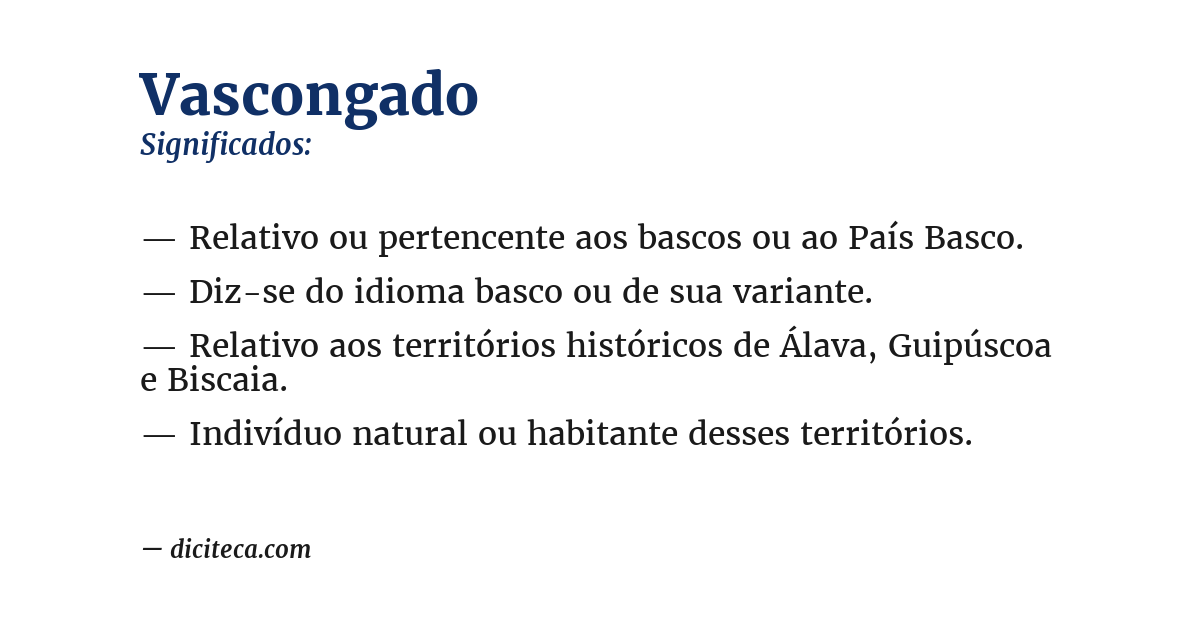 Significado de vascongado