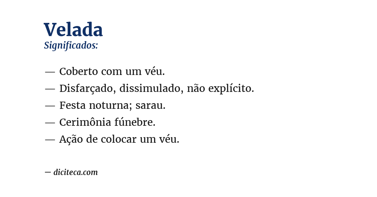 Significado de velada