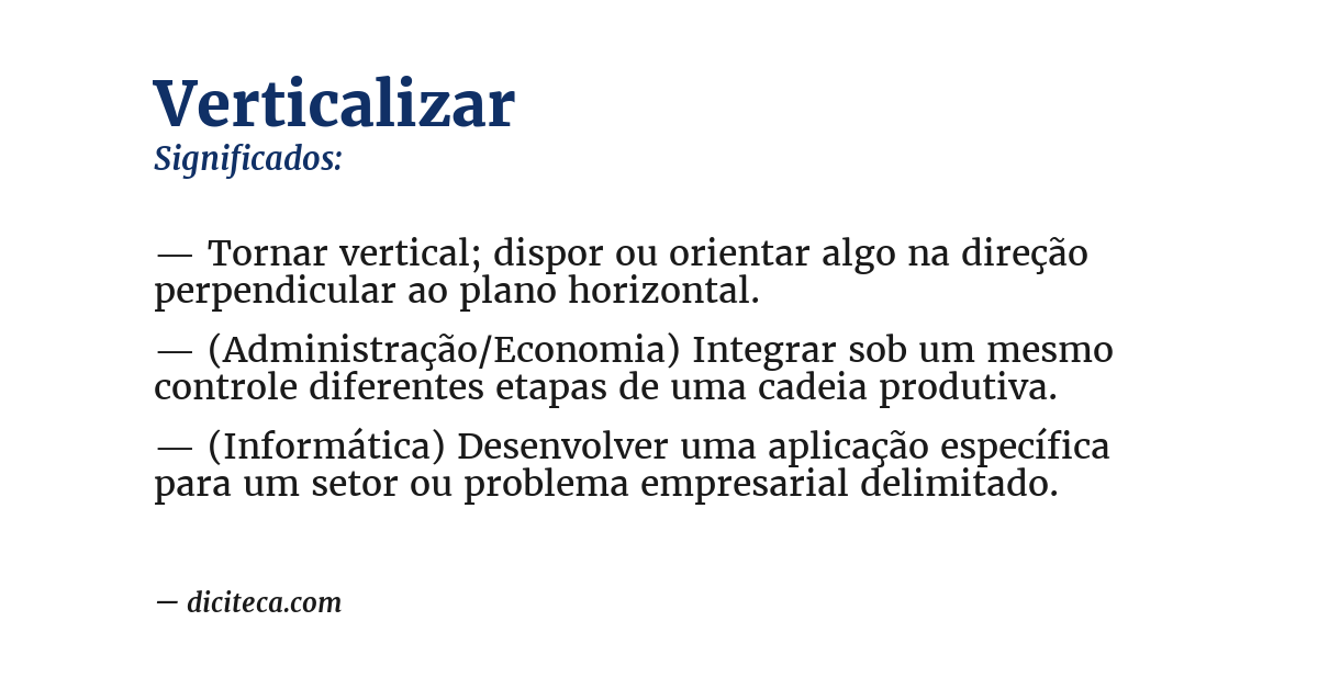 Significado de verticalizar