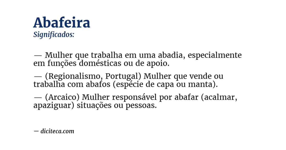 Significado de abafeira