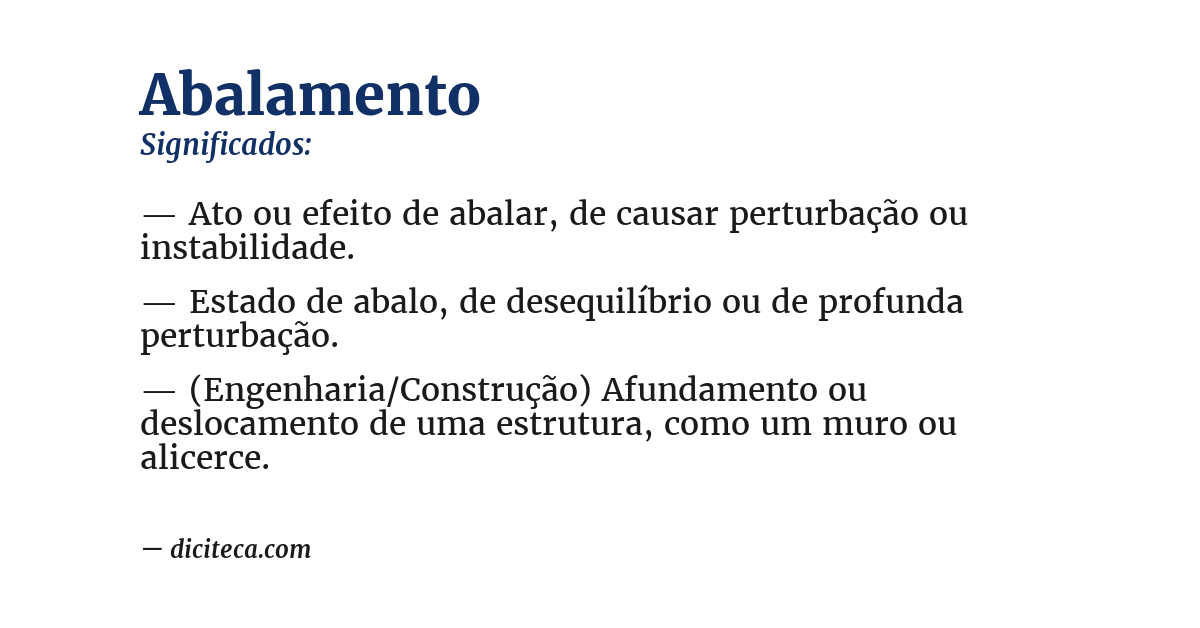 Significado de abalamento