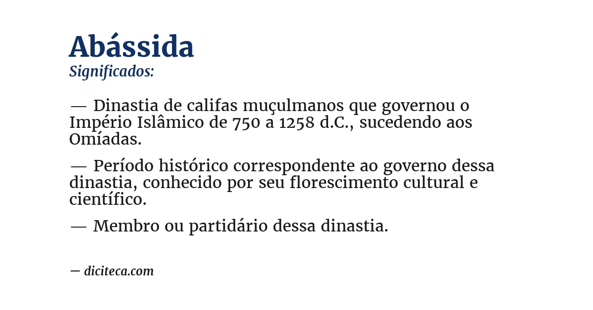 Significado de abássida