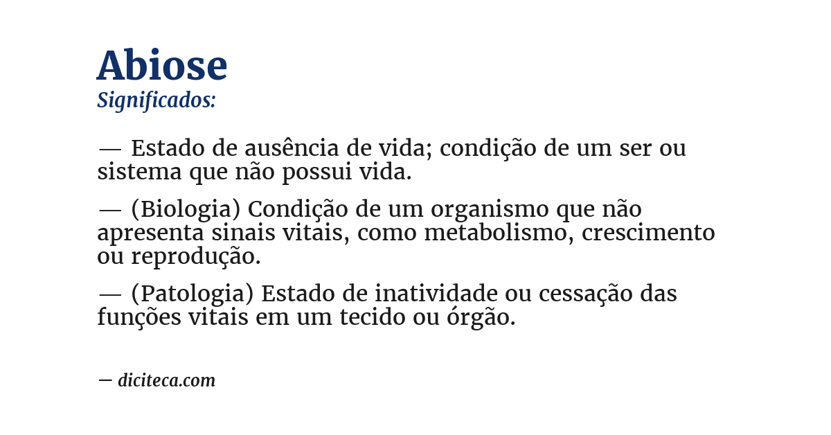 Significado de abiose