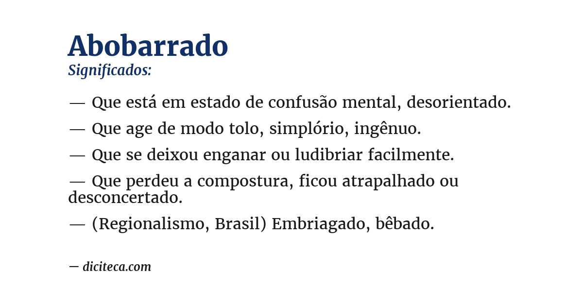 Significado de abobarrado