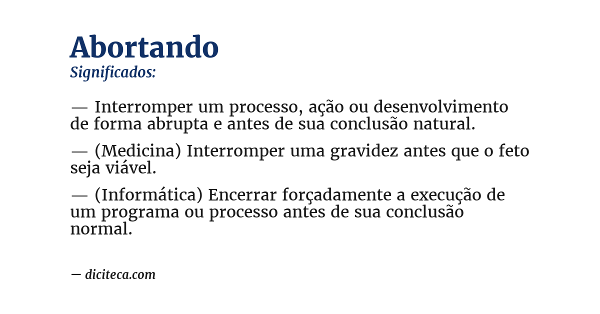 Significado de abortando