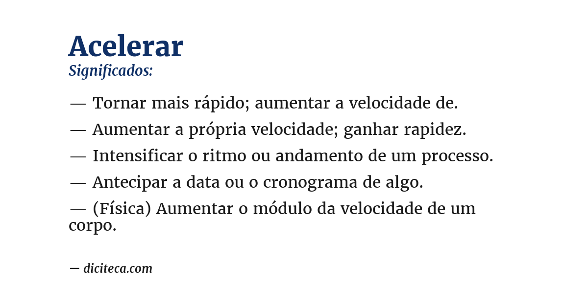 Significado de acelerar