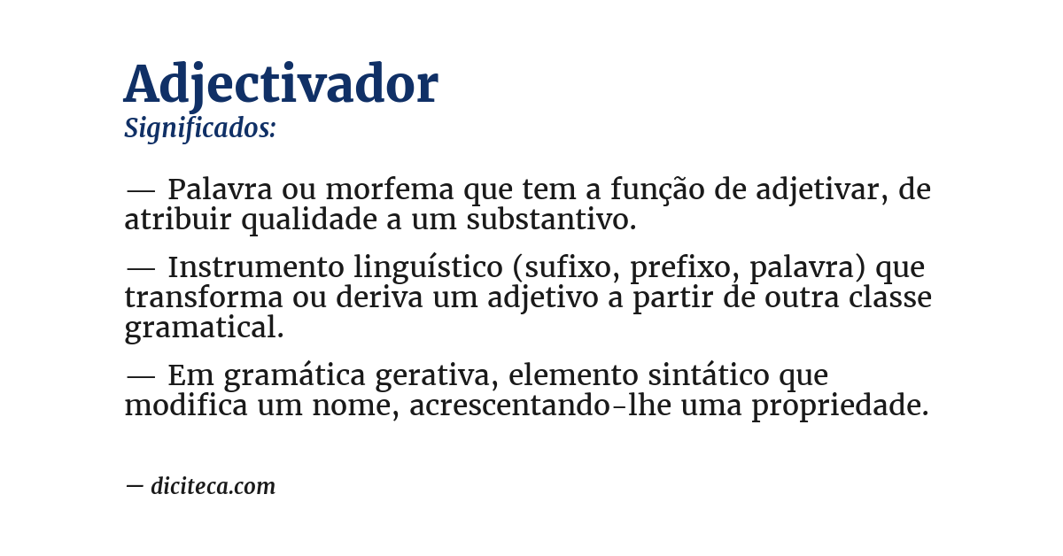 Significado de adjectivador