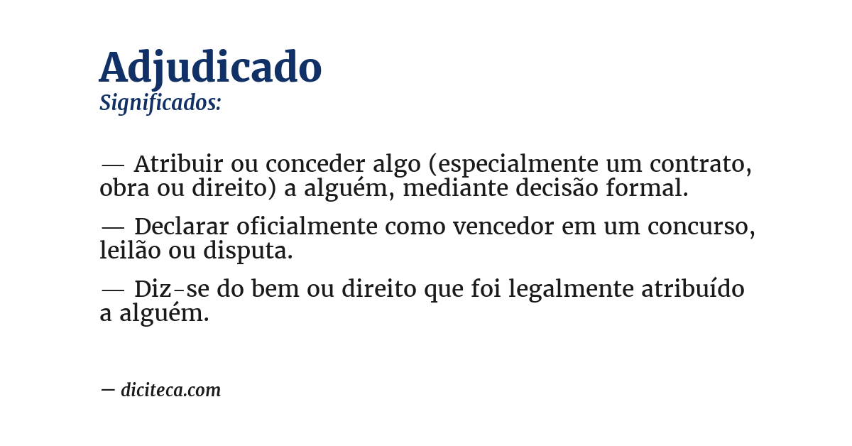 Significado de adjudicado
